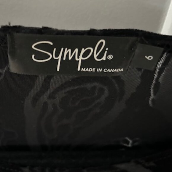 Sympli black cut velvet long sleeve crop top size 6 - Picture 3 of 5